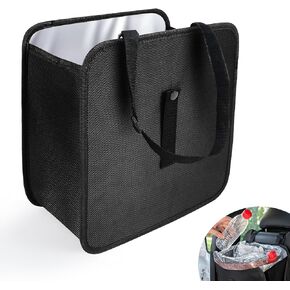 Amiss Foldable Car Trash Can, Collapsible Garbage Bag for Car, Hanging Waterproof Leakproof Trash Can Storage Bag, Automotive Interior Accessories, Multifunctional Car Storage Bag (2 Gallon)