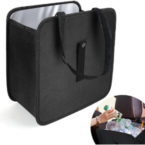 Amiss Foldable Car Trash Can, Collapsible Garbage Bag for Car, Hanging Waterproof Leakproof Trash Can Storage Bag, Automotive Interior Accessories, Multifunctional Car Storage Bag (2 Gallon)