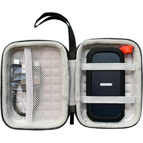 for SanDisk Portable SSD Case, Compatible with Model: SDSSDE30, 4 Corners Raised Edge Shockproof External Case for SanDisk SSD Soft Silicone Drop Protection Case - Black