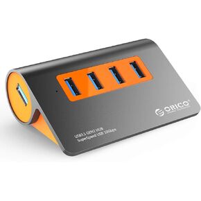 ORICO USB Hub 10Gbps with 4 USB A Ports, USB 3.2 Gen 2 Hub with 1.64Ft USB-C Cable and USB-A Adapter USB Splitter for iMac, All MacBooks, Mac Mini