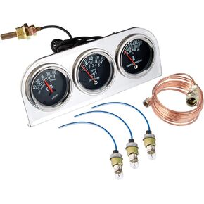 DB Electrical SSW0004 Triple Cluster Gauge Set Amp-Oil-Water/Lighted Chrome