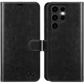 OCASE Compatible with Galaxy S24 Ultra 5G Wallet Case, PU Leather Flip Folio Case with Card Holders RFID Blocking Kickstand [Shockproof TPU Inner Shell] Phone Cover 6.8 Inch (2024), Black