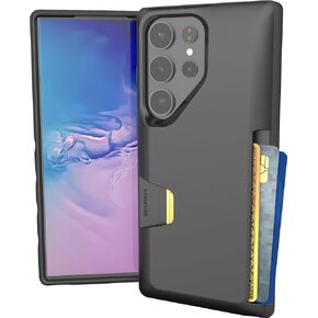 Smartish Galaxy S23 Wallet Case - Wallet Slayer Vol. 1 [Slim + Protective] Grip Credit Card Holder - Drop Tested Hidden Card Slot Cover for Samsung Galaxy S23 - Black Tie Affair