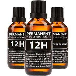 12H Nano Ceramic Coating for Cars Automobile Wax Better than 9H 10H Hardness 30ml 3bottle suit High Gloss Hydrophobicty Anti Scratch Car Paint Protection Kit Last for 3 Years Protection UV