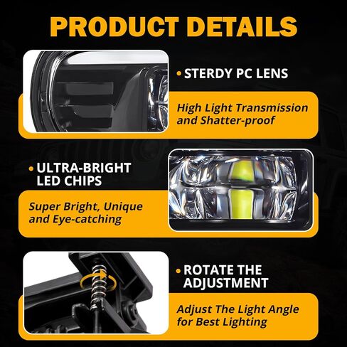مصابيح ضباب Auxbeam LED مع DRL لسيارة Chevy Silverado 1500/2500 1999-2002، 3500 2000-2001، شيفروليه سوبربان/تاهو 2000-2006، مصابيح ضباب للقيادة معتمدة من وزارة النقل in Saudi Arabia