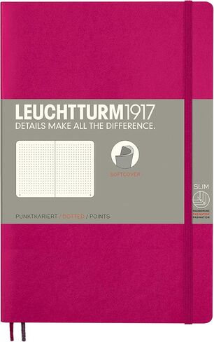LEUCHTTURM1917 - Notebook Softcover Paperback B6+ - 123 Numbered Pages for Writing and Journaling (Dotted, Black) in Saudi Arabia