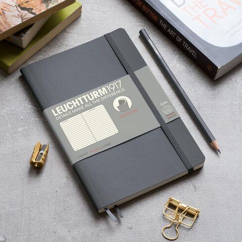 LEUCHTTURM1917 - Notebook Softcover Paperback B6+ - 123 Numbered Pages for Writing and Journaling (Dotted, Black) in Saudi Arabia