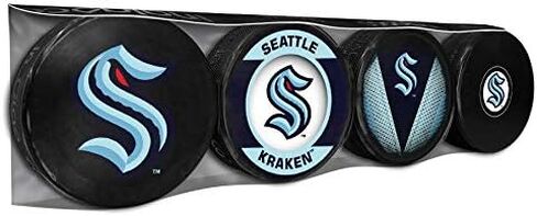 Seattle Kraken Officially Licensed 4-Pack Hockey Puck Collection in Saudi Arabia