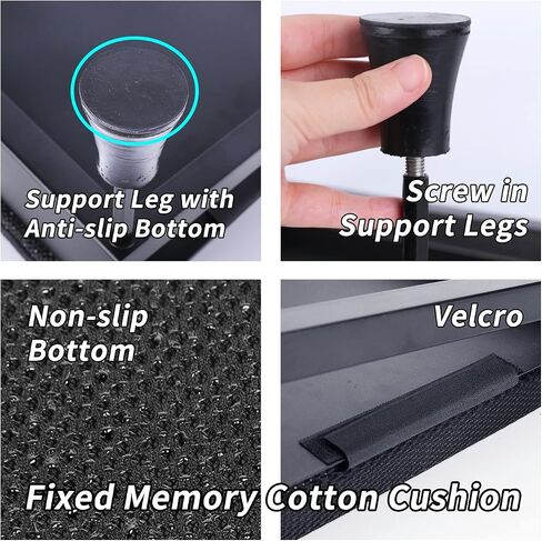 Office Foot Rest for Under Desk at Work - Iron Adjustable Ergonomic Footrest Strong & Durable - 6 Heights Foot Stool with Memory Foam Cushion - for Computer Gaming in Saudi Arabia