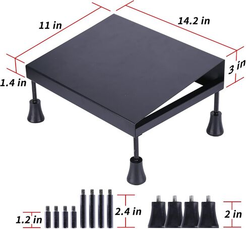Office Foot Rest for Under Desk at Work - Iron Adjustable Ergonomic Footrest Strong & Durable - 6 Heights Foot Stool with Memory Foam Cushion - for Computer Gaming in Saudi Arabia