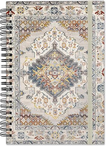 Spiral Notebook,Hardcover Spiral Journal,5.5 x 8.3 Inch,80GSM Thick Paper,60 Sheets 120 Pages,with Elastic Closure Band for Girls Women School Office Aesthetic Cute Cool Little Specter-White in Saudi Arabia