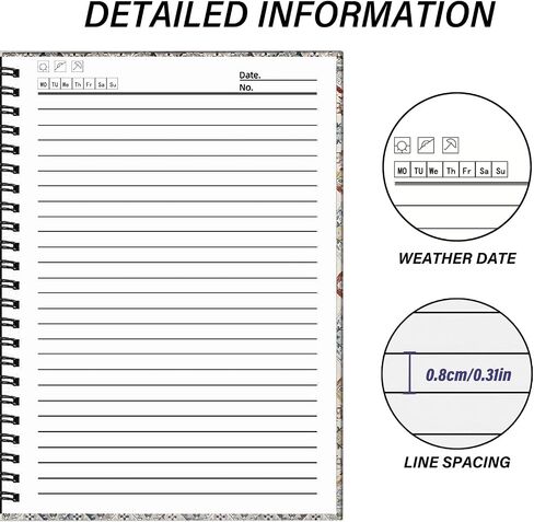 Spiral Notebook,Hardcover Spiral Journal,5.5 x 8.3 Inch,80GSM Thick Paper,60 Sheets 120 Pages,with Elastic Closure Band for Girls Women School Office Aesthetic Cute Cool Little Specter-White in Saudi Arabia