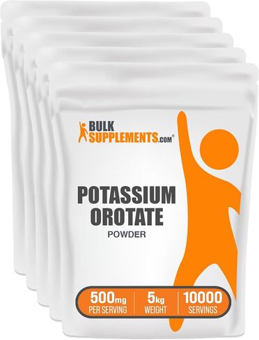 BulkSupplements.com Potassium Orotate Powder - Potassium Supplement, Potassium Orotate 500mg, Potassium Powder - Gluten Free, 500mg (95mg Potassium) per Serving, 500g (1.1 lbs) (Pack of 1) in Saudi Arabia