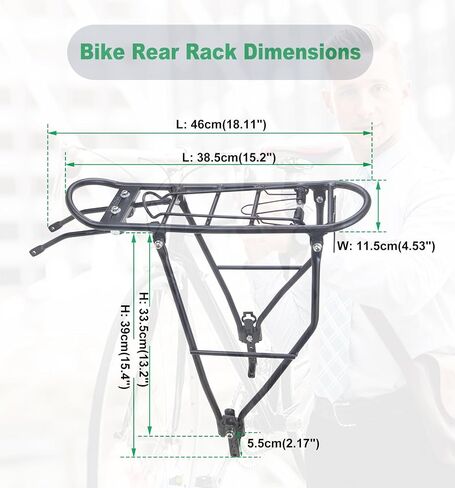 ZUKKA Bike Rear Rack Alloy Aluminum Adjustable Bike Cargo Rack for Bike of Back for 24"-28"/700C Bikes for Mountain Bike Road Bike in Saudi Arabia