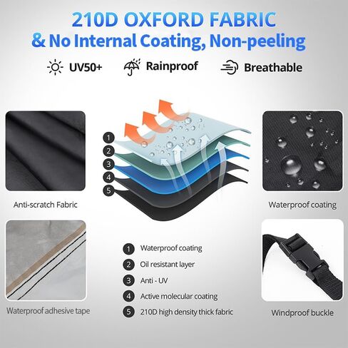Motorcycle Cover Waterproof Outdoor All Weather Protection 210D, Heavy Duty Material Fits up to 104 Inches, with Storage Bag in Saudi Arabia