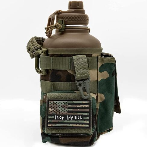 Iron Infidel The Original Battle Bottle - Half Gallon Insulated Water Bottle with Paracord Handle, Large 64 oz Stainless Steel Water Jug with Rugged, Removable Sleeve for Keys, Wallet & Phone in Saudi Arabia