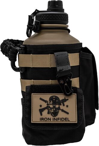 Iron Infidel The Original Battle Bottle - Half Gallon Insulated Water Bottle with Paracord Handle, Large 64 oz Stainless Steel Water Jug with Rugged, Removable Sleeve for Keys, Wallet & Phone in Saudi Arabia