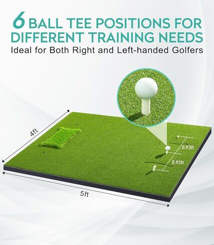 بساط الجولف: بساط ضرب ممارسة الجولف بطول 5 أقدام × 4 أقدام، بساط تقطيع جولف داخلي وخارجي لتدريب مهارات الجولف، يتضمن 5 حصائر قابلة للتبديل لمحاكاة العشب الحقيقي، هدايا للرجال/الأولاد/لاعبي الجولف in Kuwait
