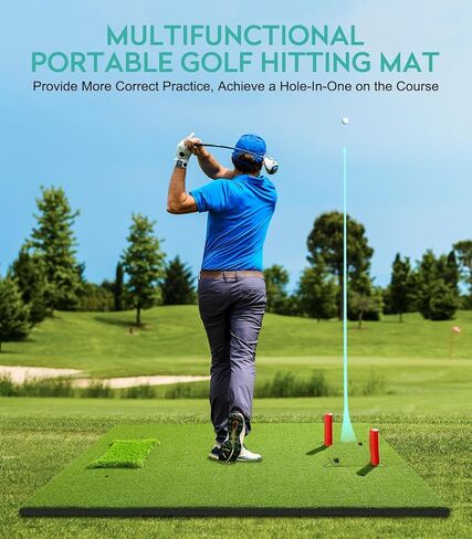 بساط الجولف: بساط ضرب ممارسة الجولف بطول 5 أقدام × 4 أقدام، بساط تقطيع جولف داخلي وخارجي لتدريب مهارات الجولف، يتضمن 5 حصائر قابلة للتبديل لمحاكاة العشب الحقيقي، هدايا للرجال/الأولاد/لاعبي الجولف in Kuwait