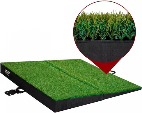 PGM Golf Mat - 40‘’ x 40'' Golf Hitting Mat Golf Mats Practice Indoor Outdoor - Adjustable Slopes Golf Hitting Training Aids for Backyard Driving Chipping Training in Kuwait