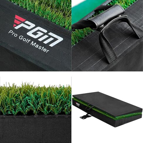 PGM Golf Mat - 40‘’ x 40'' Golf Hitting Mat Golf Mats Practice Indoor Outdoor - Adjustable Slopes Golf Hitting Training Aids for Backyard Driving Chipping Training in Kuwait