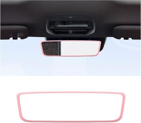 Car Rear View Mirror Protector Frame, Silicone Auto Rearview Mirror Edge Protective Cover Compatible with Model 3 Y, Car Interior Rearview Mirror Decor Accessories (Black) in Kuwait