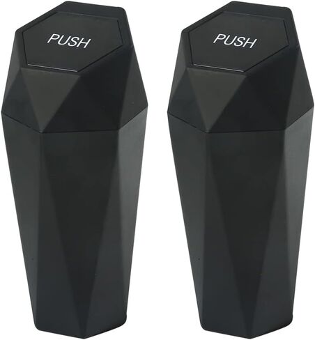 Car Trash Can with Lid,Car Cup Holder Trash Can,Leakproof New Car Dustbin Diamond Design,Garbage Bin Mini Trashcan for Car, Vehicle Waste Holder Organizer for Car,Home, Office, Kitchen (2 Gold) in Saudi Arabia