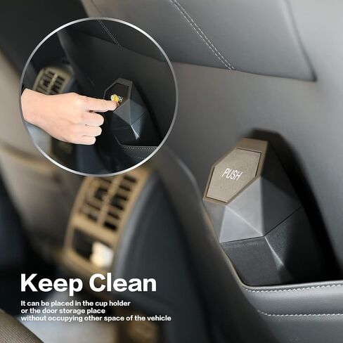 Car Trash Can with Lid,Car Cup Holder Trash Can,Leakproof New Car Dustbin Diamond Design,Garbage Bin Mini Trashcan for Car, Vehicle Waste Holder Organizer for Car,Home, Office, Kitchen (2 Gold) in Saudi Arabia