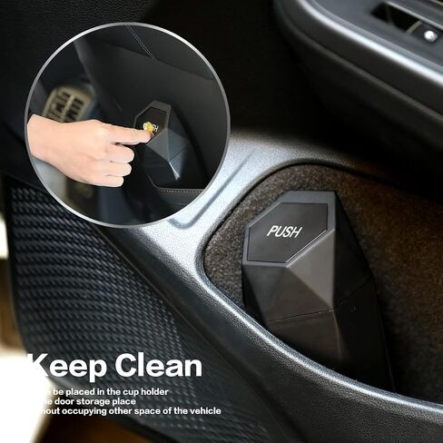Car Trash Can with Lid,Car Cup Holder Trash Can,Leakproof New Car Dustbin Diamond Design,Garbage Bin Mini Trashcan for Car, Vehicle Waste Holder Organizer for Car,Home, Office, Kitchen (2 Gold) in Saudi Arabia