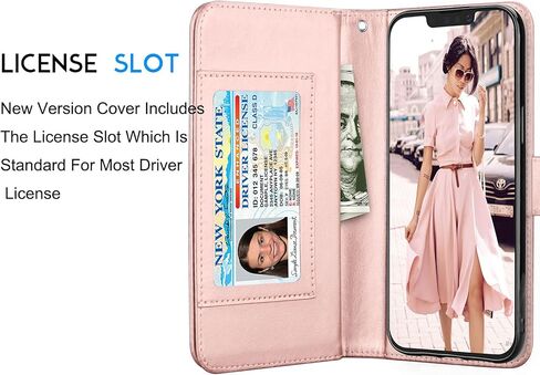 Tekcoo Wallet Case Compatible with iPhone 13 (6.1 inch) 2021 Luxury ID Cash Credit Card Slots Holder Carrying Pouch Folio Flip PU Leather Cover [Detachable Magnetic Hard Case] with Strap [Black] in Kuwait