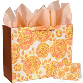Szsyxsm 13 "Rose Gold Barge Gift With Card و Paper Paper