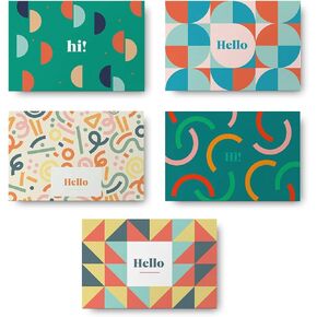Rileys All Occasion Greeting Cards with Envelopes | 5 Colorful Designs, Blank Note Cards, Perfect for Business, Thank You, Gift Cards, Graduation, Baby Shower (50-Pack)