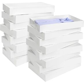 Moretoes 8pcs Gift Boxes with Lids for Presents, White Robe Boxes, XLarge Shirt Boxes Bulk for Wrapping Gifts, Christmas, Holidays, Birthdays, Graduations, Weddings (17''x11''x2.4'')