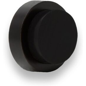 EVI Door Stop | Black Stainless Steel Door Stop - Adhesive and Screw Fastering - Protective Rubber - Door Stop 0.94 x 0.55 Inches