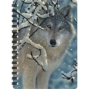 3D LiveLife Jotter - Broken Silence from Deluxebase. Lenticular 3D Wolf 6x4 Spiral Notebook with plain recycled paper pages. Artwork licensed from renowned artist Collin Bogle