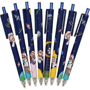 Maydahui 30 PCS Spaceman Gel Pen Retractable Printing Planet Rollerball Pen Blue Mysterious Universe Black Ink for Astronaut School Party