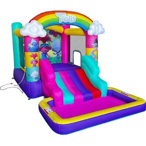 Disney Mickey Mouse Bounce House with Slide, Indoor Outdoor Inflatable Bouncy Castle Funhouse Ball Pit Plus Heavy Duty Air Blower