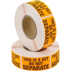 FBA Compliant This is a Set Do Not Separate Shipping Labels- 1000 Fluorescent Orange (1" x 2") Label Stickers (2 Rolls of 500) for Multi Box shipments, Collections or Ecommerce- Holiday Essential