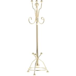 Alasum Miniature Dollhouse Coat Rack, 1:12 Scale Metal Doll Clothes Hanger Stand, Golden Doll Clothes Storage for Playhouse Decor, Jewelry Display Rack for Doll Accessories