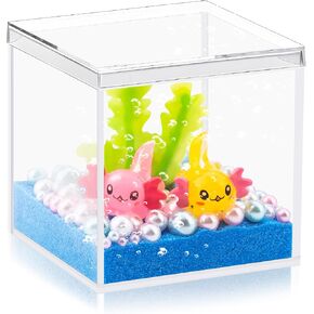 Mini Axolotl DIY Tank Axolotl Craft Kit Miniature Axolotl Habitat Ornament Axolotl Resin Charms for DIY Landscape Fairy Garden Dollhouse Decoration
