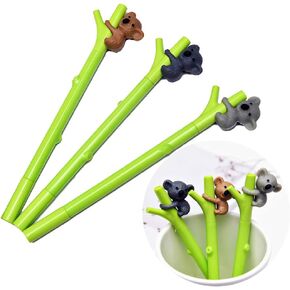 JKJF لطيف KOALA Ballpho Point Gel Pens School School Student Studetery Kids Kids Home Contring Supplies ، 0.5mm Fine Point Ink ، 6 PCS