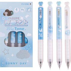 4 Pcs Cute Retractable Pens Purple Gel Pens Soft Grip Pens Black Ink Pens 0.5mm Fine Point Smooth Writing Pens Office School Supplies Women Girls Boys Men (Purple)