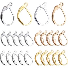 100 Pieces Leverback Earring Hooks French Earwires Replacement Jewellery Making Gold and Silver