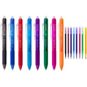 JINHO Erasable Pens Retractable Gel Ink Pens 0.7mm,Drying Rolling Ball Pens with Eraser for Kid Students Adults (8 colors (8 pens + 8 refills))