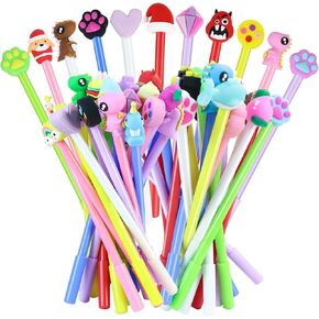 50-Piece Set of Cute Black Ink Cartoon Pens - Bulk Assorted Kawaii and Novelty Writing Instruments Ideal for School Students, Great as Class Gifts for Kids