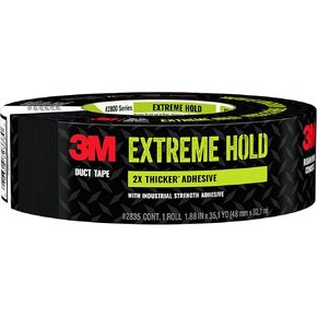 3M Extreme Hold Duct Tape, 1.88 Inches x 35 Yards, Black, Heavy-Duty, Double-Thick Adhesive, Waterproof Backing, Tough Repairs