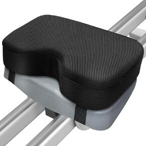 Rowing Machine Seat Cushion, Compatible Concept2 and Other Row Machines, Custom Memory Foam for Perfectly Fit, Washable Cover with Anti-Slip Fastening Strap - Concept 2 Rower Accessories Black