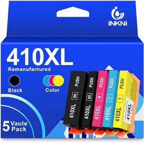 خراطيش حبر INKNI المعاد تصنيعها 410XL 5 استبدال حزمة لطابعة EPSON 410XL 410 XL T410XL للتعبير XP-7100 XP-830 XP-640 XP-630