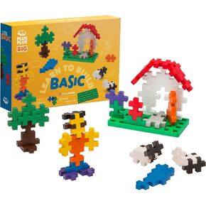 PLUS PLUS Big - Learn to Build Big Basic Color Mix, 60 Piece - Construction Building Stem/Steam Toy, Interlocking Large Puzzle Blocks for Toddlers and Preschool