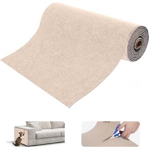 Cat Scratching Mat, Trimmable DIY Self-Adhesive Anti Scratch Furniture Protector, Climbing Wall Carpet, Couch Protector, Scratcher Scratching Pad Post Replacement (Black, 118.1"x15.8")